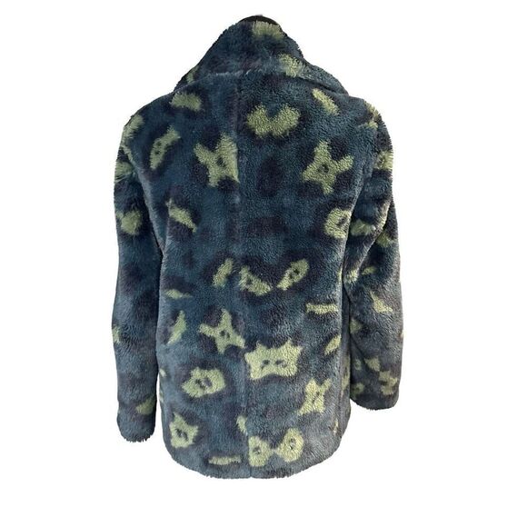 Zadig & Voltaire Miles Leo Green Leopard Faux Fur Coat Size Small - Picture 9 of 14